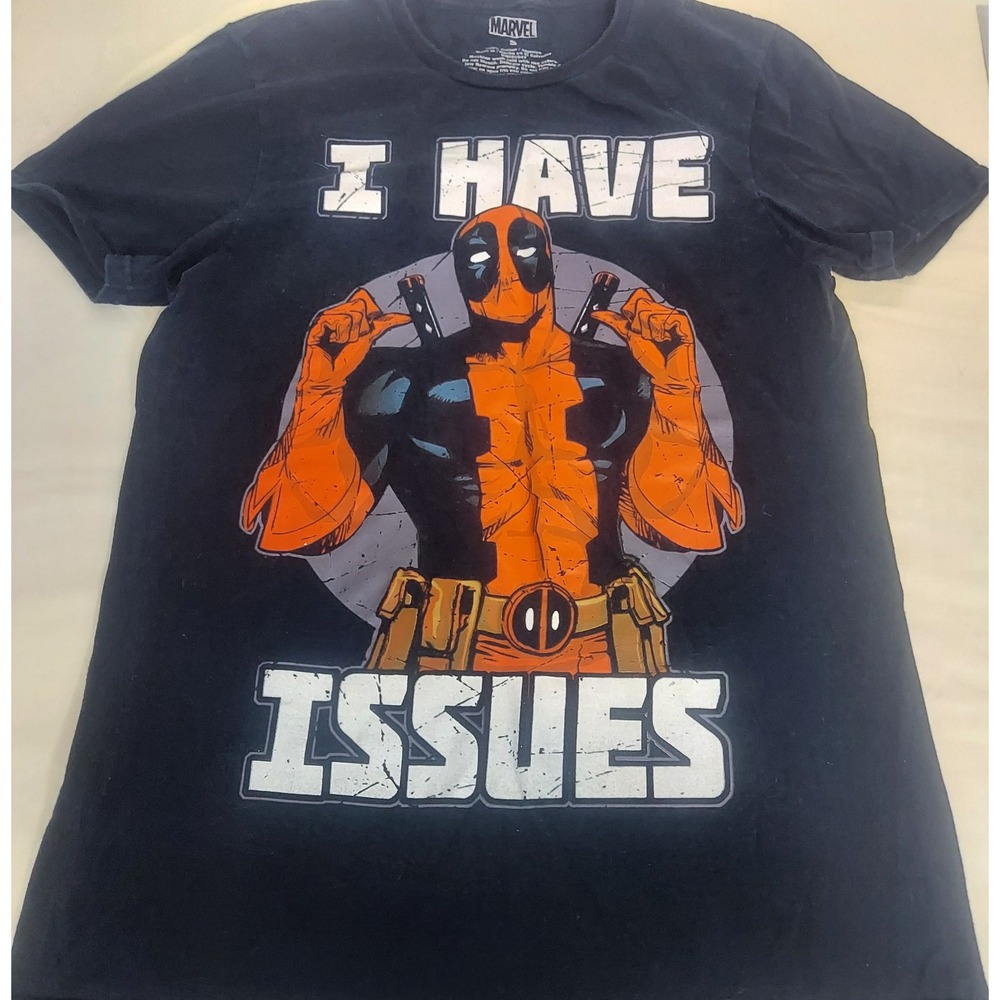 Marvel Deadpool Graphic Tee I Have Issues Comic Book‎ T-Shirt Size S